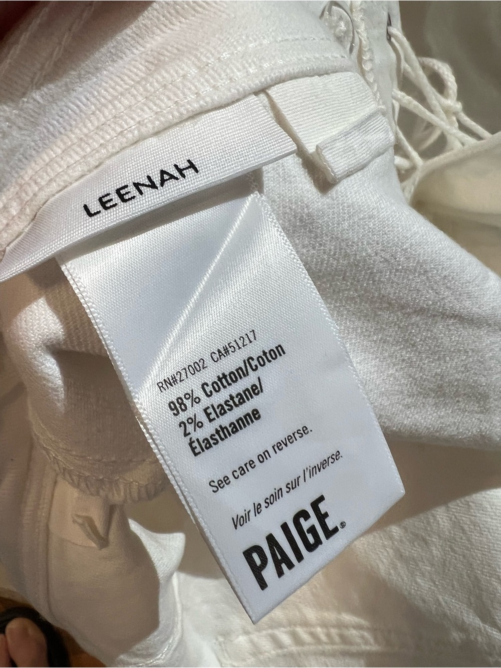 PAIGE Leenah Lace Up Wide Leg Jeans White Size 30 High Rise $128 NWT - Picture 5 of 5